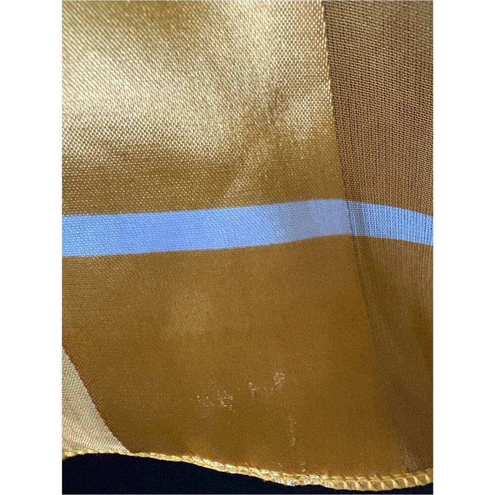 Large Scarf with Gold Black White Stage Coach Print.